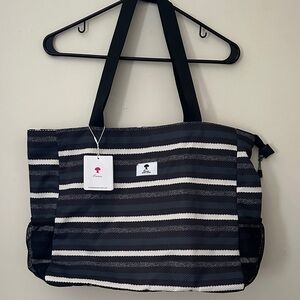 Stylish Black and White Striped Tote Bag